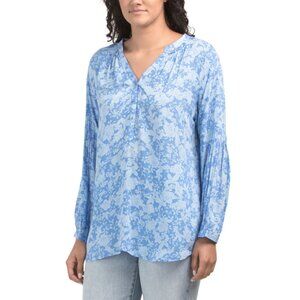 GRAND AND GREENE Blue Printed Long Sleeve Top